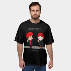 Мужская футболка oversize 3D Stressed out - фото 2