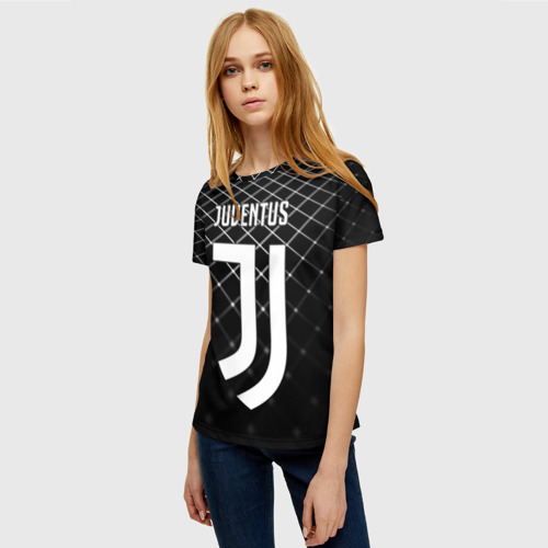 Женская футболка 3D Juventus stripes style, цвет 3D печать - фото 3