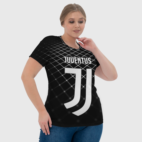 Женская футболка 3D Juventus stripes style, цвет 3D печать - фото 6