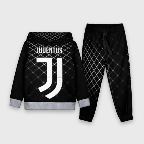 Детский костюм с толстовкой 3D Juventus stripes style, цвет меланж