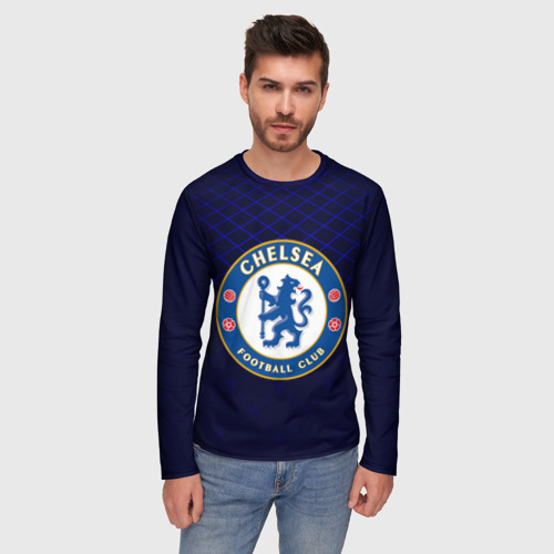 Мужской лонгслив 3D Chelsea 2018 Uniform, цвет 3D печать - фото 3