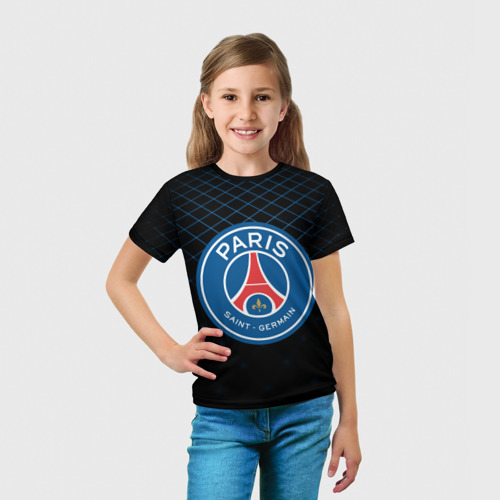 Детская футболка 3D с принтом PSG 2018 Line, вид сбоку #3