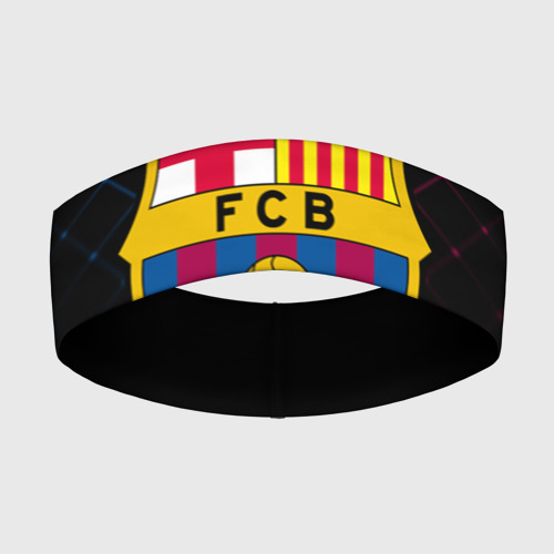 Повязка на голову с принтом FC Barcelona Barca ФК Барселона, вид спереди №1