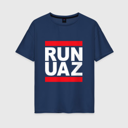 Женская футболка хлопок Oversize Run UAZ