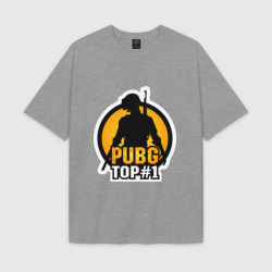 Женская футболка Oversize хлопок texturе PUBG Top 1
