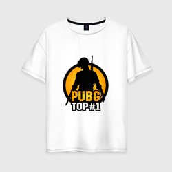 Женская футболка хлопок Oversize PUBG Top 1