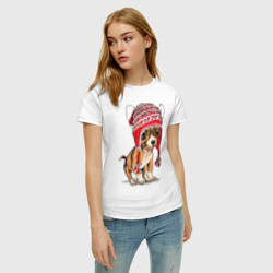 Женская футболка хлопок Чихуахуа в шапочке - фото 2