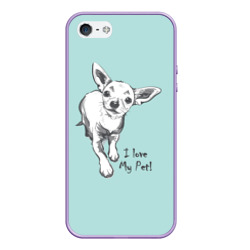 Чехол для iPhone 5/5S матовый I love my pet