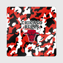 Магнит виниловый Квадрат Chicago bulls Чикаго буллс