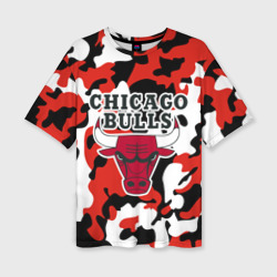 Женская футболка oversize 3D Chicago bulls Чикаго буллс