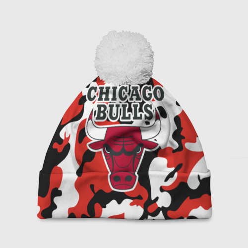 Шапка 3D c помпоном Chicago bulls Чикаго буллс, цвет 3D печать