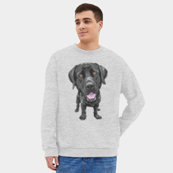 Мужской свитшот oversize без начеса хлопок Черный лабрадор - фото 2