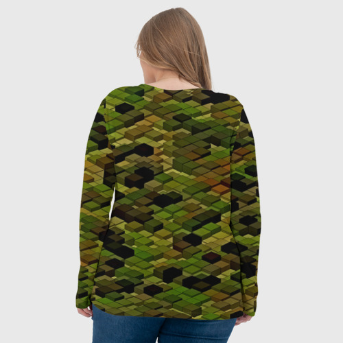 Женский лонгслив 3D block camouflage, цвет 3D печать - фото 7