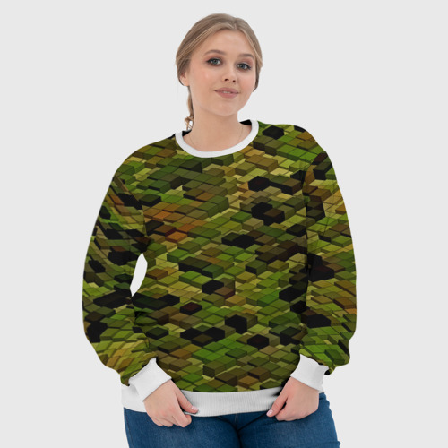 Женский свитшот 3D block camouflage, цвет 3D печать - фото 6