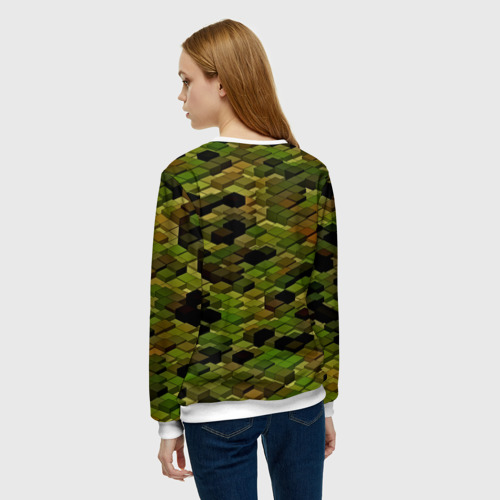 Женский свитшот 3D block camouflage, цвет 3D печать - фото 4