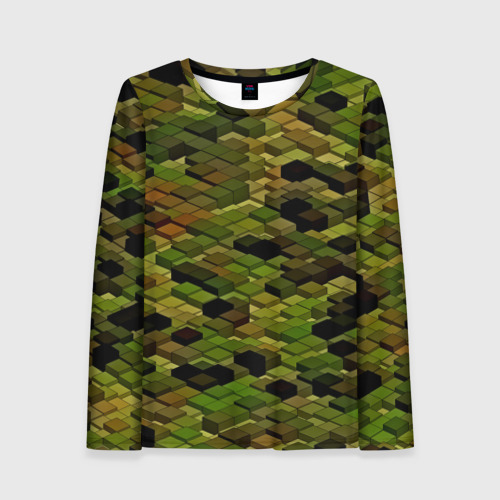 Женский лонгслив 3D block camouflage