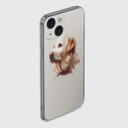 Чехол для iPhone 15 силиконовый с защитой камеры Лабрадор арт - фото 2