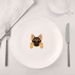 Набор: тарелка + кружка Немецкая овчарка щенок - фото 2