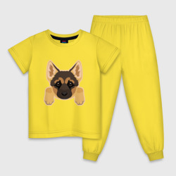 Детская пижама хлопок Немецкая овчарка щенок