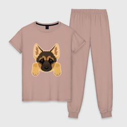 Женская пижама хлопок Немецкая овчарка щенок