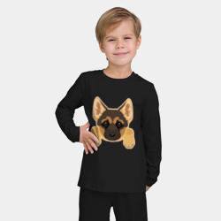 Детская пижама с лонгсливом хлопок Немецкая овчарка щенок - фото 2