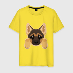 Мужская футболка хлопок Немецкая овчарка щенок