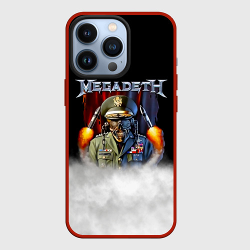 Чехол для iPhone 13 Pro Megadeth, цвет красный