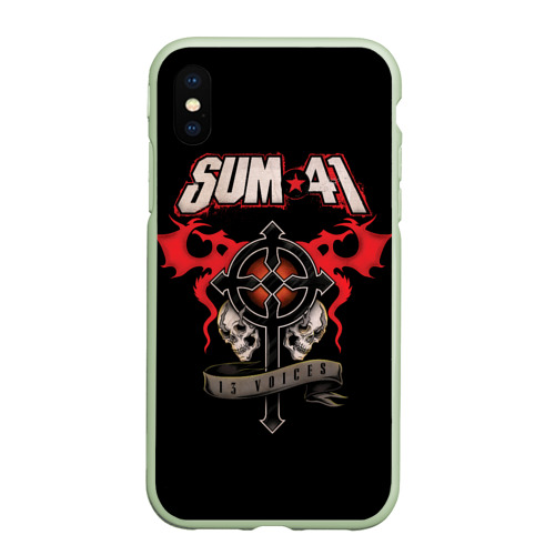 Чехол для iPhone XS Max матовый Sum 41, цвет салатовый