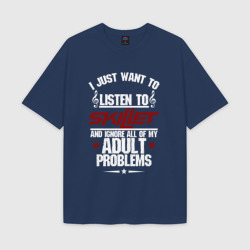 Мужская футболка Oversize хлопок texturе Я прост хочу слушать Skillet