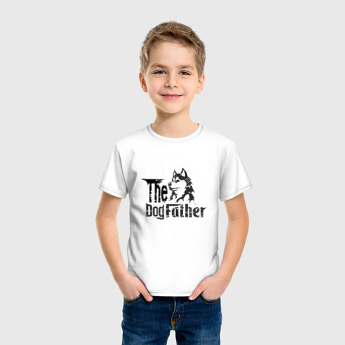 Детская футболка хлопок The DogFather, цвет белый - фото 3