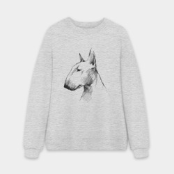 Мужской свитшот oversize без начеса хлопок Бультерьер