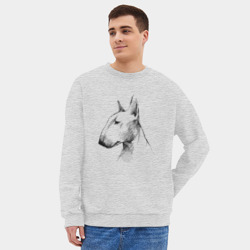 Мужской свитшот oversize без начеса хлопок Бультерьер - фото 2