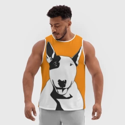 Мужская спортивная майка 3D Солнечнй бультерьер - фото 2