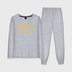 Женская пижама с лонгсливом хлопок Желтый оппай