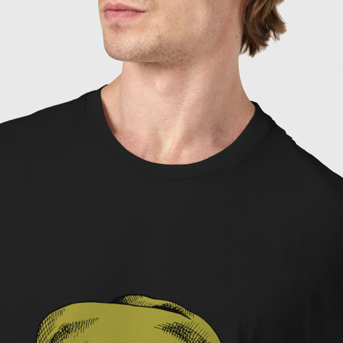 Мужская футболка хлопок Мопсик в шапочке, цвет черный - фото 6