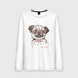 Мужской лонгслив хлопок Hug a Pug