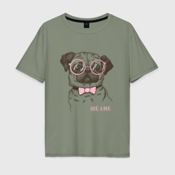 Мужская футболка хлопок Oversize Hug a Pug