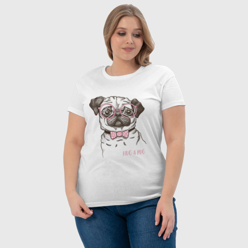 Женская футболка хлопок Hug a Pug - фото 6