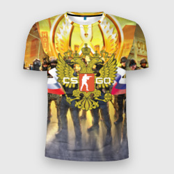 Мужская футболка 3D Slim CS GO Russian team