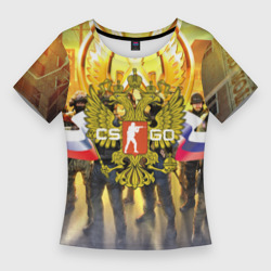 Женская футболка 3D Slim CS GO Russian team