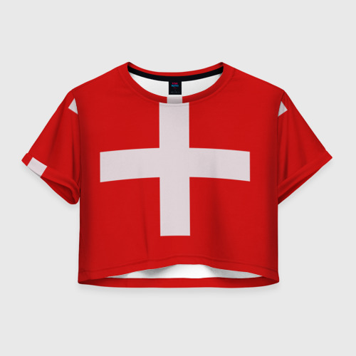 Женская футболка Crop-top 3D Швейцария, цвет 3D печать
