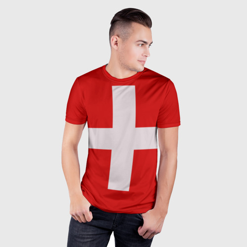 Мужская футболка 3D Slim Швейцария, цвет 3D печать - фото 3