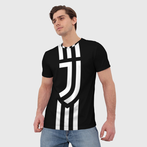 Мужская футболка 3D с принтом JUVENTUS SPORT, фото на моделе #1