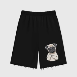 Женские шорты oversize футер хлопок Злой мопс