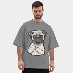 Мужская футболка Oversize хлопок premium Злой мопс - фото 2