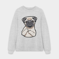 Мужской свитшот oversize без начеса хлопок Злой мопс