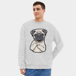 Мужской свитшот oversize без начеса хлопок Злой мопс - фото 2