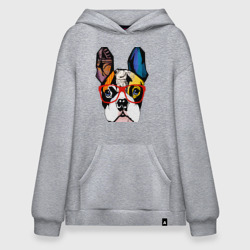 Худи SuperOversize хлопок Лоскутный бульдог