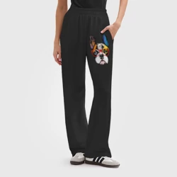 Женские брюки oversize без начеса хлопок Лоскутный бульдог - фото 2