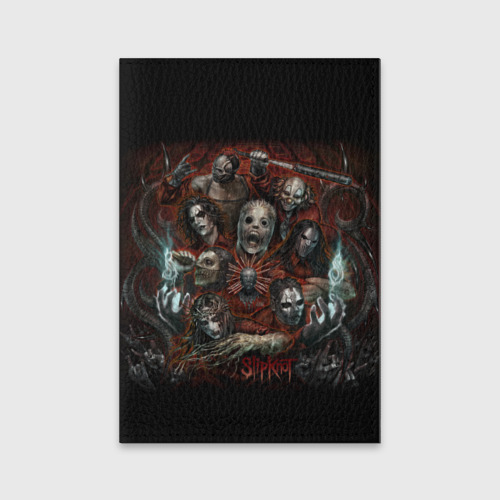 Обложка для паспорта матовая кожа Slipknot, цвет черный